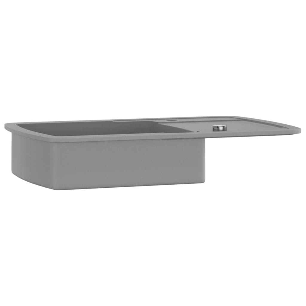 vidaXL Sink single bowl granite black