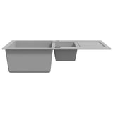 vidaXL Double Sink Granite Black