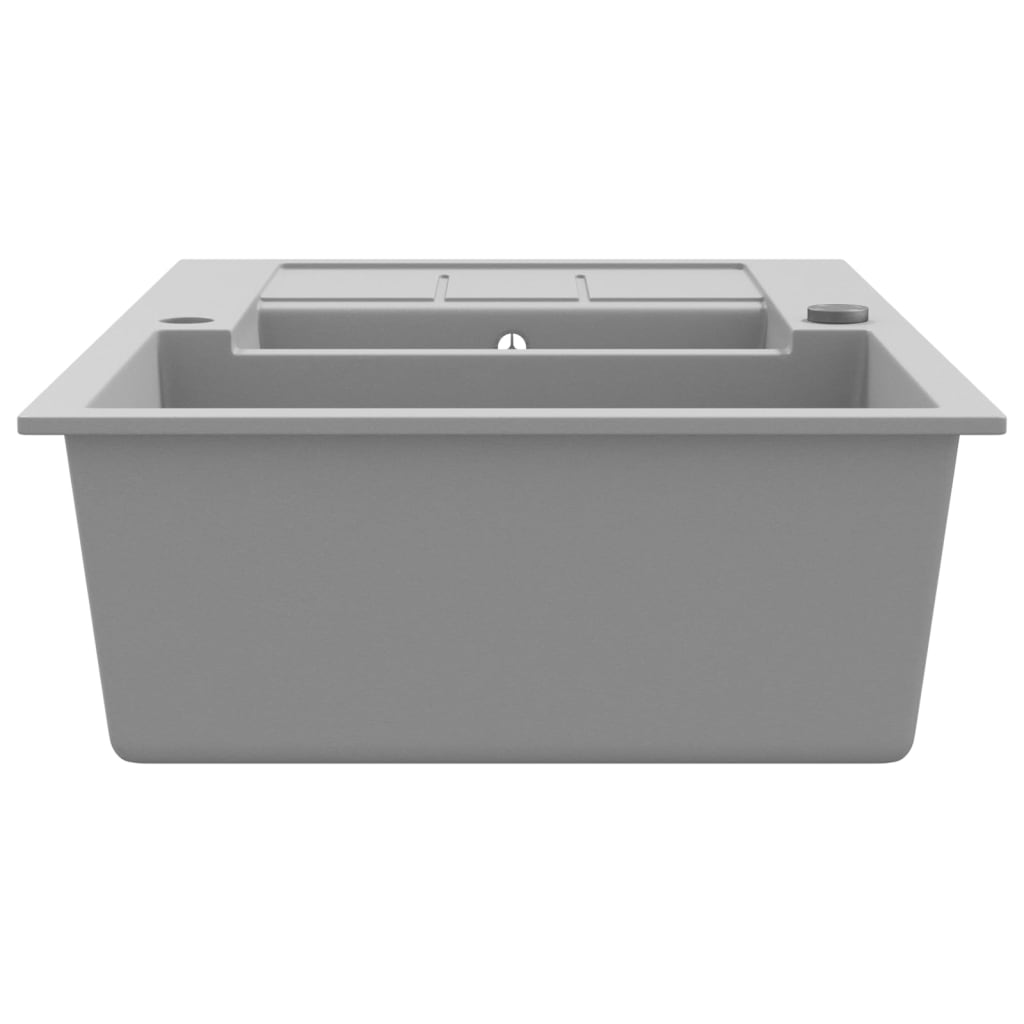 vidaXL Double Sink Granite Black