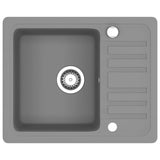 vidaXL Sink single bowl granite black