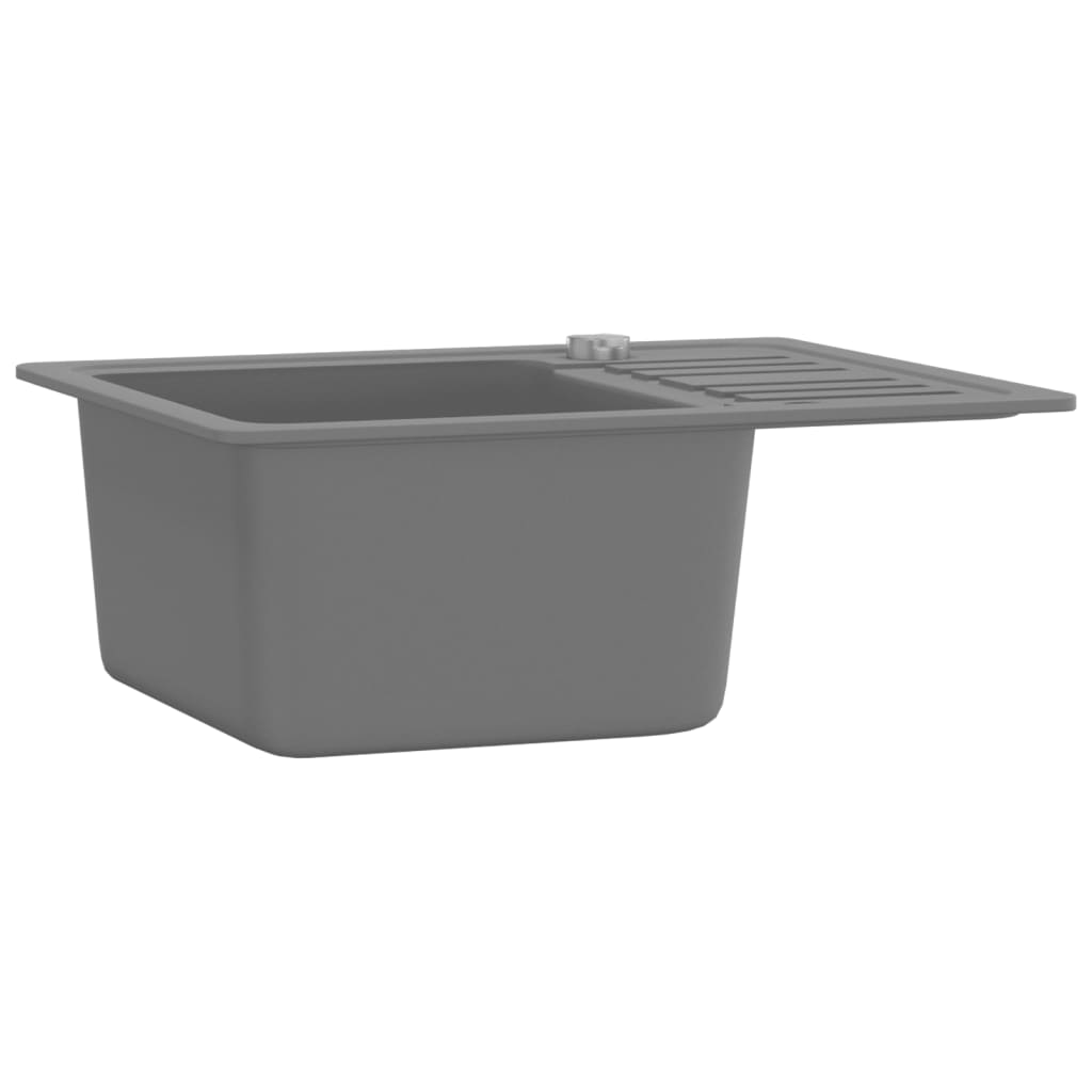 vidaXL Sink single bowl granite black