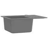 vidaXL Sink single bowl granite black