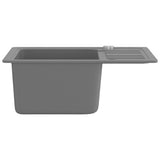 vidaXL Sink single bowl granite black