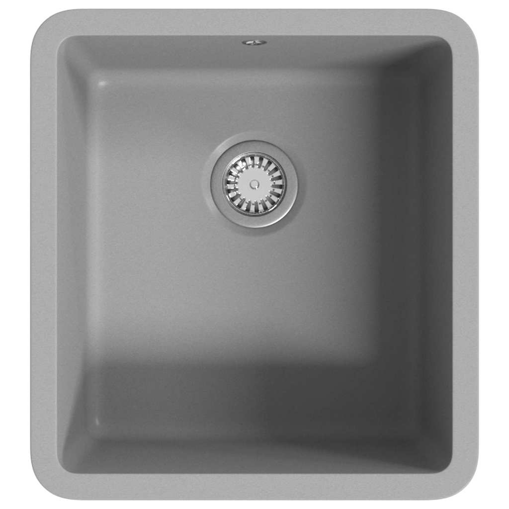 vidaXL Sink single bowl granite black