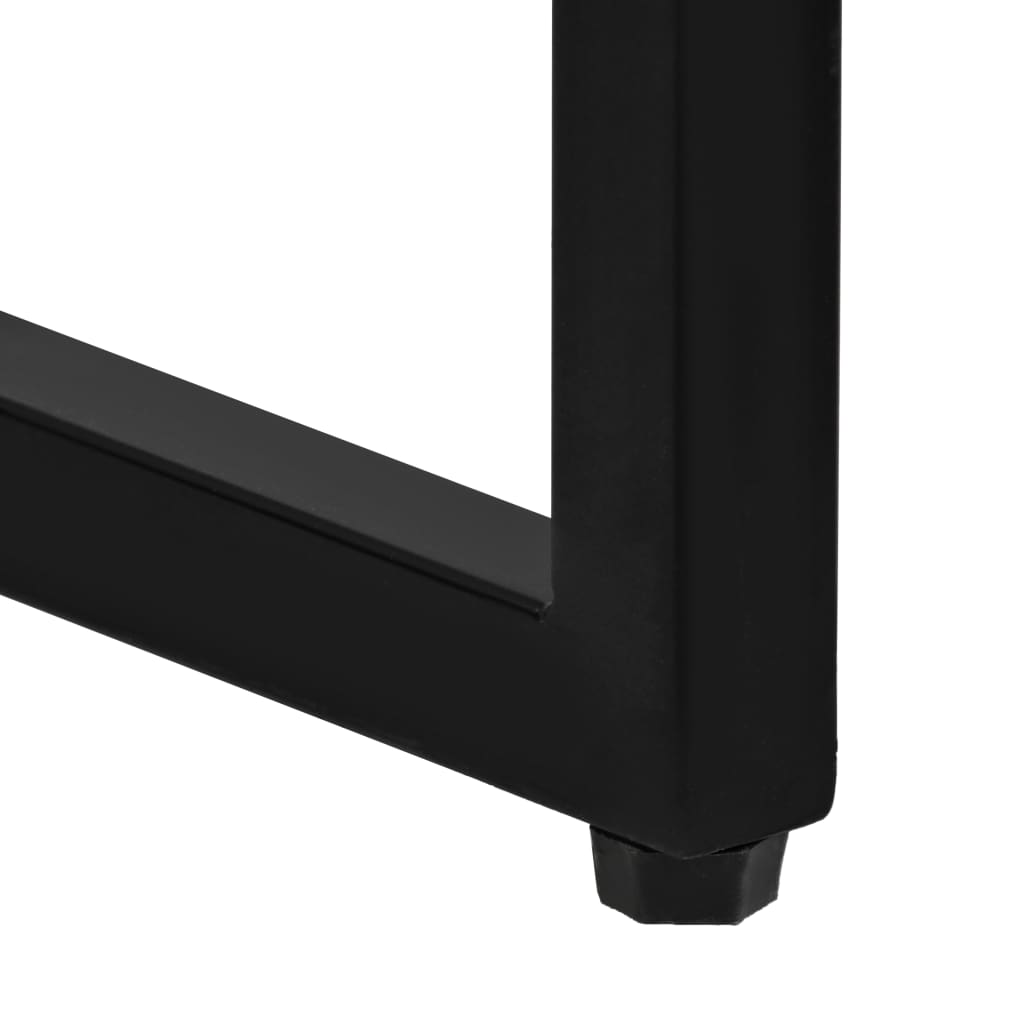 vidaXL 3-delige Barset massief gerecycled hout en echt geitenleer