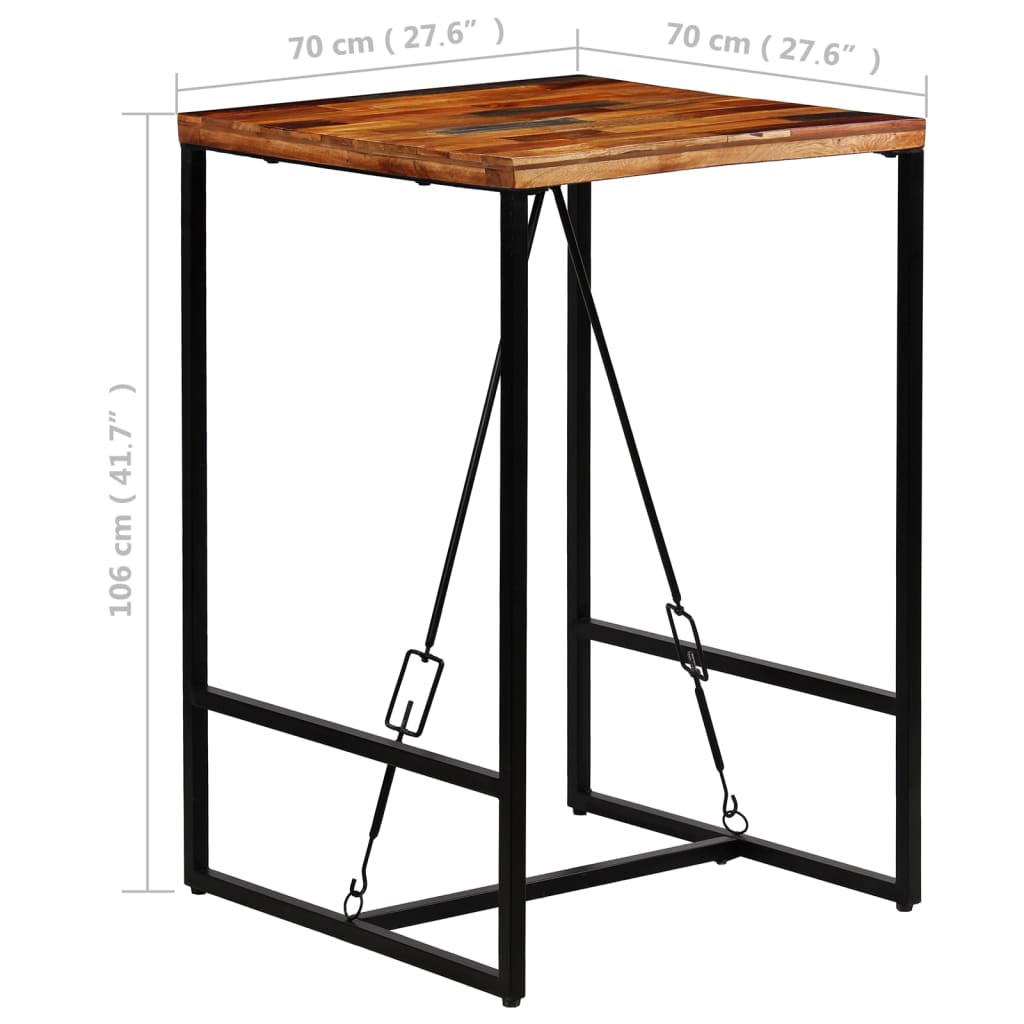vidaXL Bar Table 70x70x106 cm Solid Reclaimed Wood