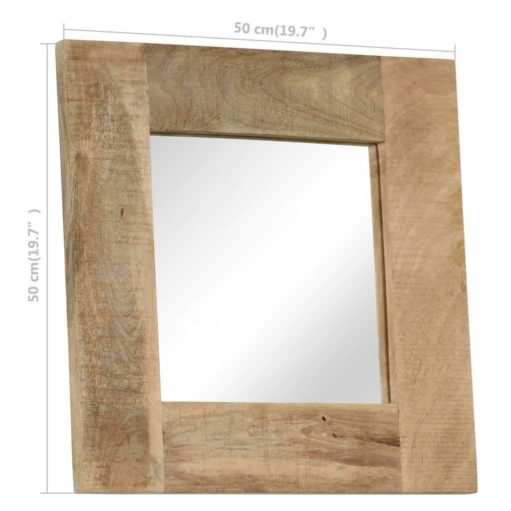 vidaXL Mirror 50x50 cm Solid Mango Wood