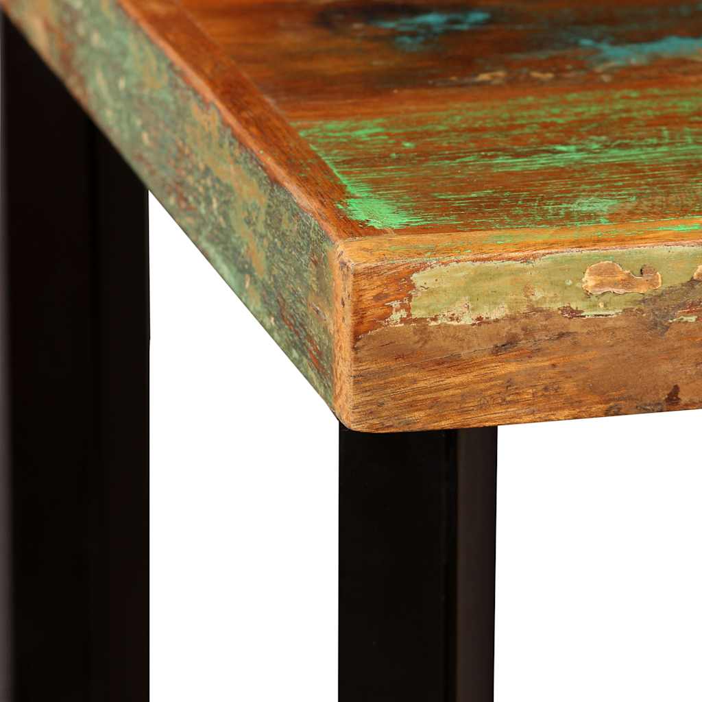 vidaXL Barset massief gerecycled hout en echt leer 3-delig