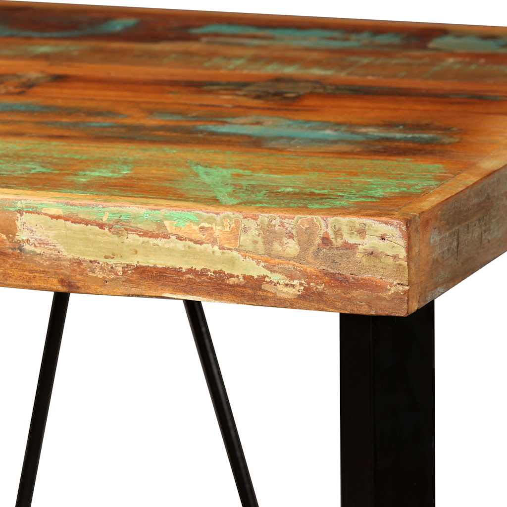 vidaXL Barset massief gerecycled hout en echt leer 3-delig