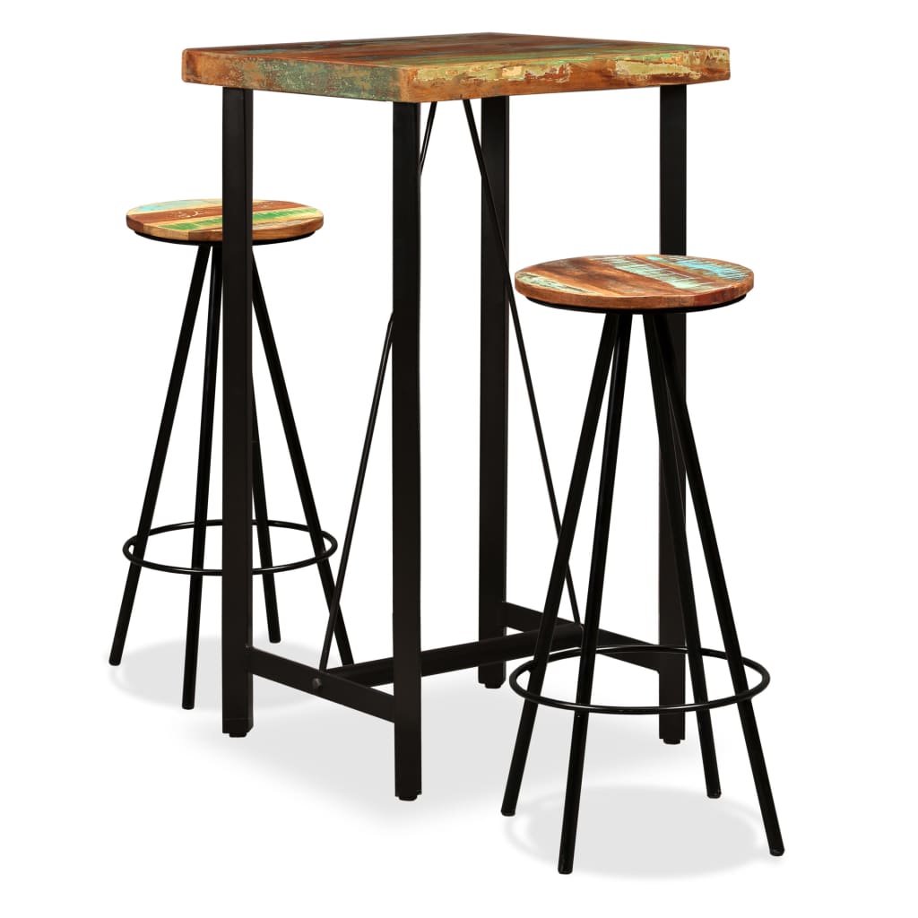 vidaXL Barset massief gerecycled hout 3-delig