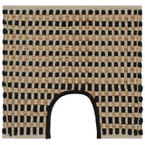 vidaXL Bath Mat Set Handwoven Jute and Fabric Natural and White