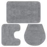vidaXL Bath Mat Set Fabric Anthracite 3 pcs