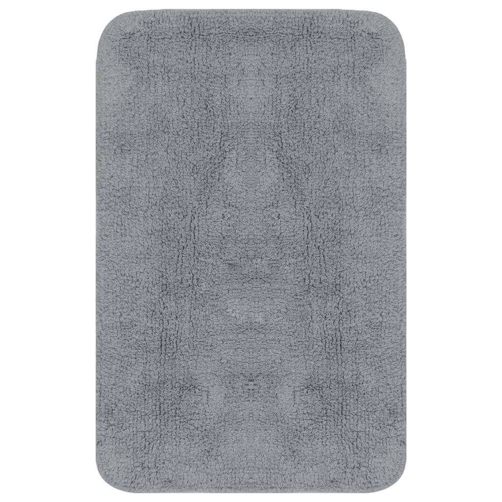 vidaXL Bath Mat Set Fabric Anthracite 3 pcs