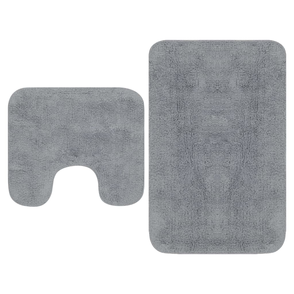 vidaXL Bath Mat Set Fabric Anthracite 2-piece