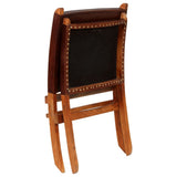 vidaXL Folding Recliner Genuine Leather Brown