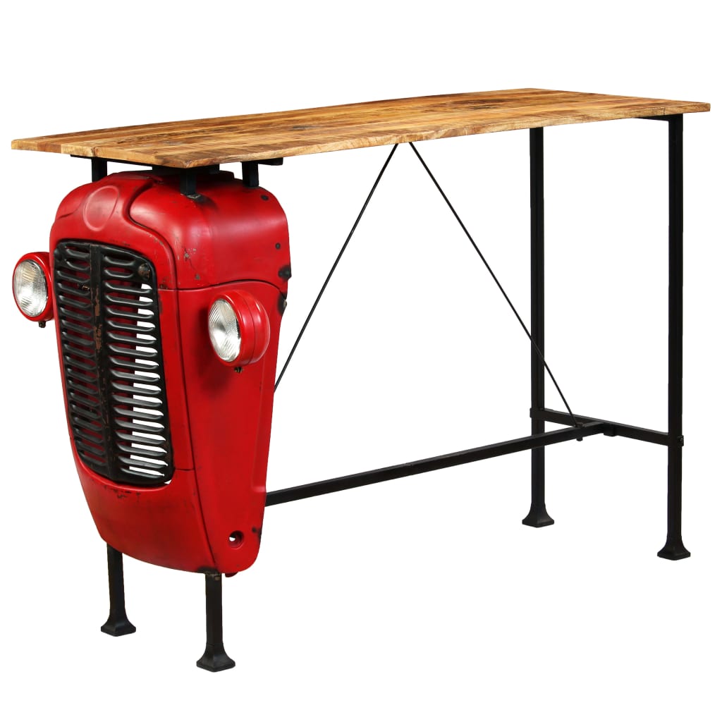 vidaXL Tractor Bar Table 60x150x107 cm Solid Mango Wood Red