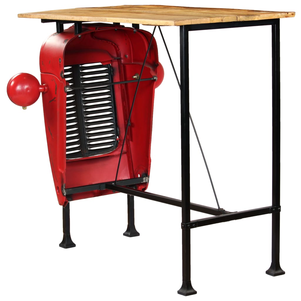vidaXL Tractor Bar Table 60x150x107 cm Solid Mango Wood Red