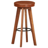 vidaXL Barstoelen 2 st echt leer en massief acaciahout