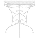vidaXL Bijzettafel style vintage demi-rond 72x36x74 cm métal argent