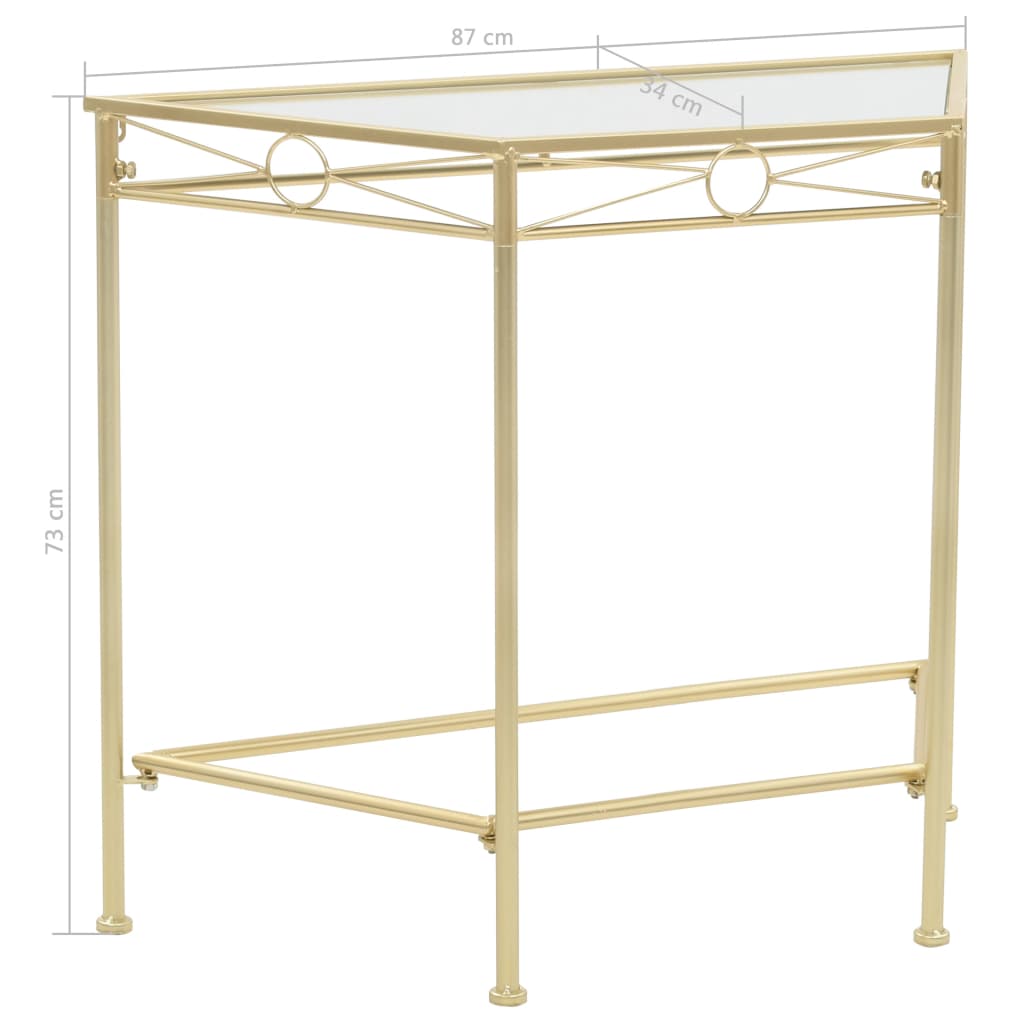 vidaXL Vintage Style Side Table 87x34x73 cm Metal Gold