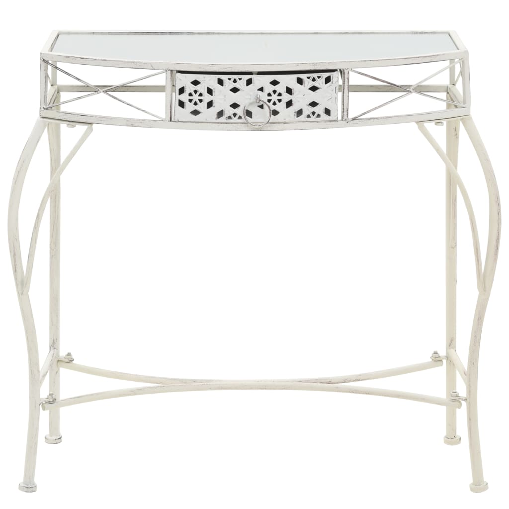 vidaXL Bijzettafel Franse stijl 82x39x76 cm metaal wit