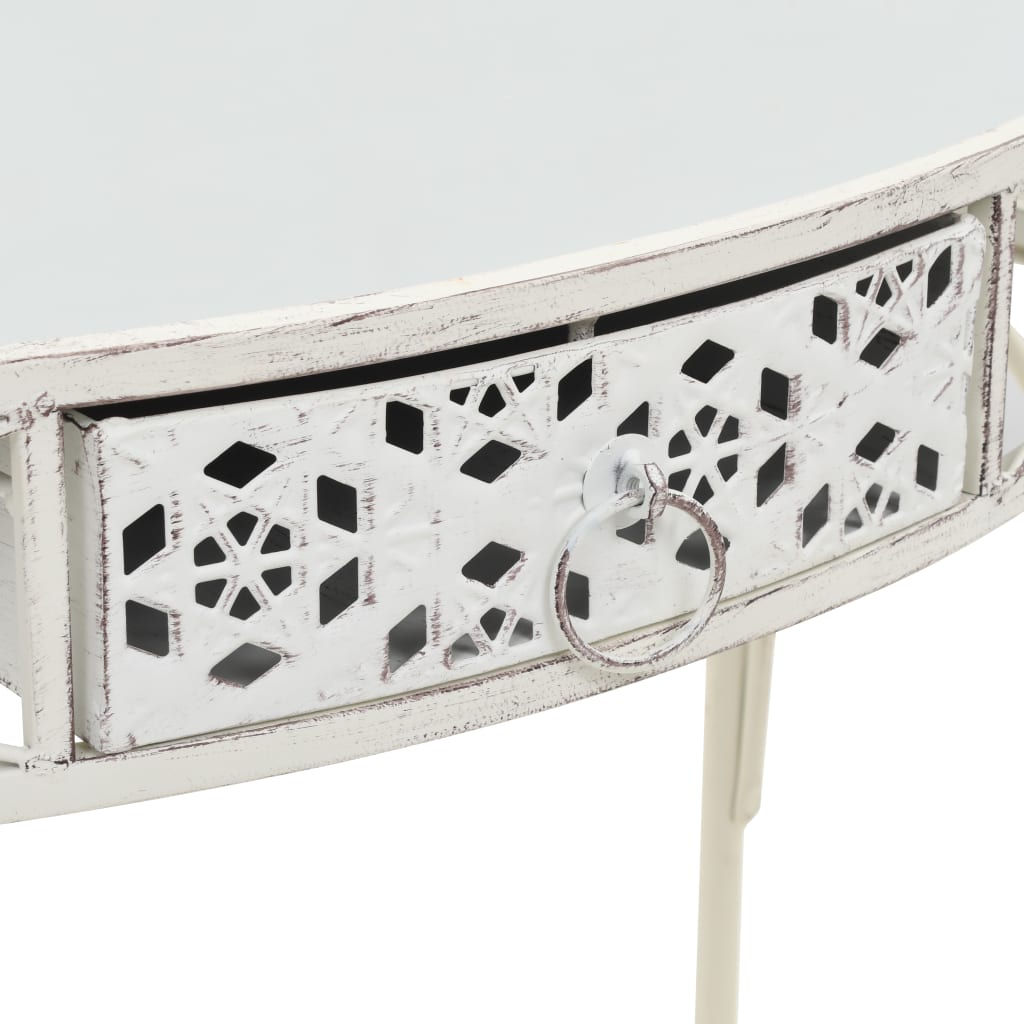 vidaXL Bijzettafel Franse stijl 82x39x76 cm metaal wit