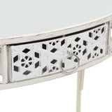 vidaXL Bijzettafel Franse stijl 82x39x76 cm metaal wit