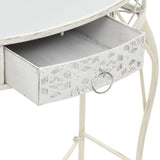vidaXL Bijzettafel Franse stijl 82x39x76 cm metaal wit
