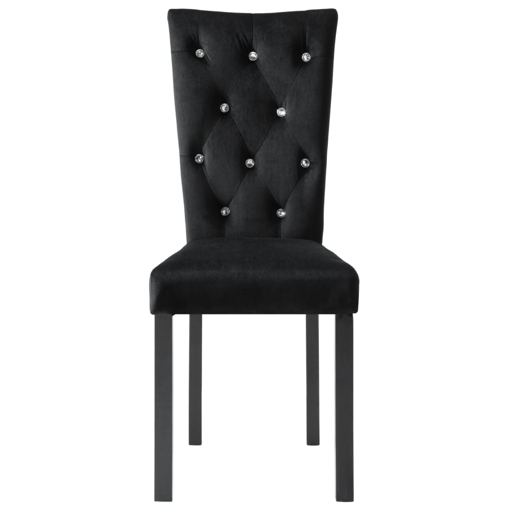 vidaXL Eetkamerstoelen 2 st fluweel zwart