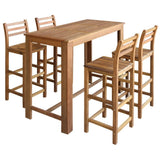 vidaXL 5-delige Bartafel et -stoelenset massief acaciahout