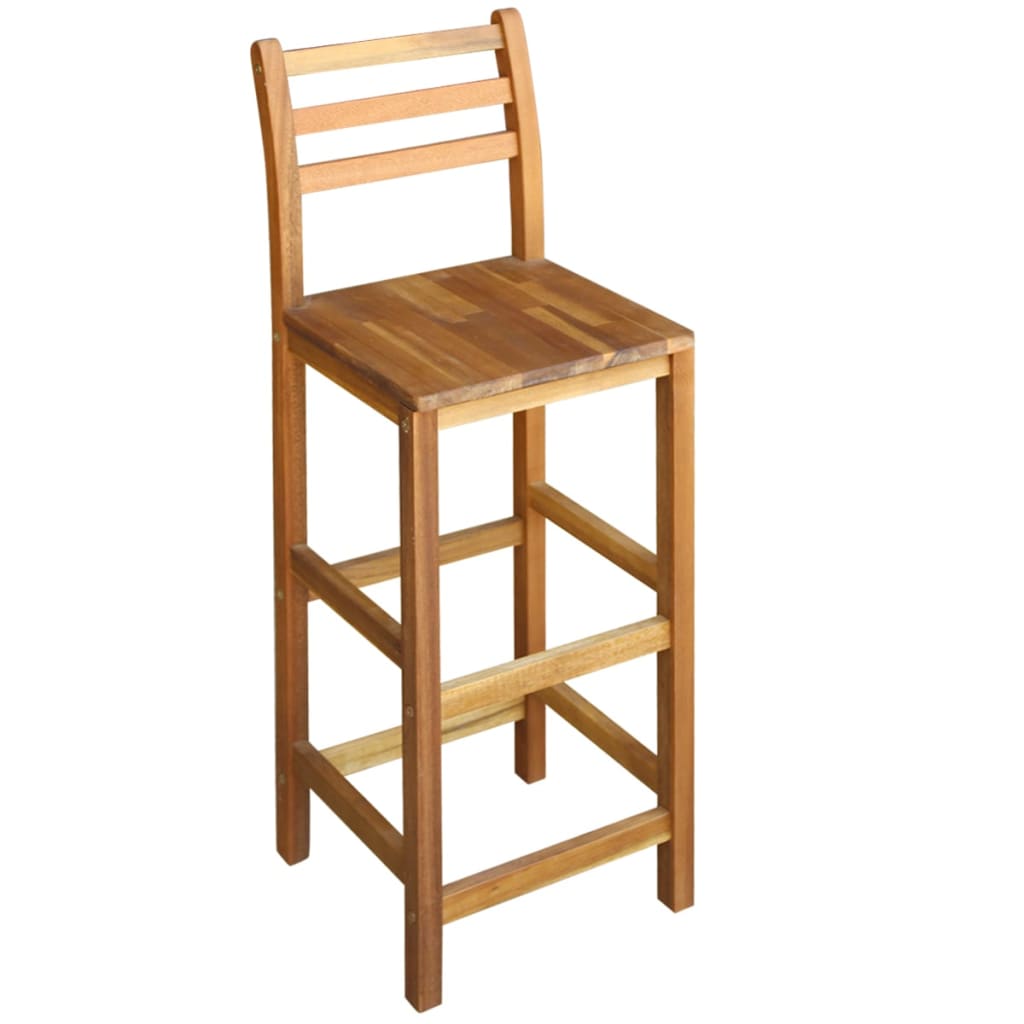 vidaXL 5-delige Bartafel et -stoelenset massief acaciahout