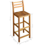 vidaXL 5-delige Bartafel et -stoelenset massief acaciahout