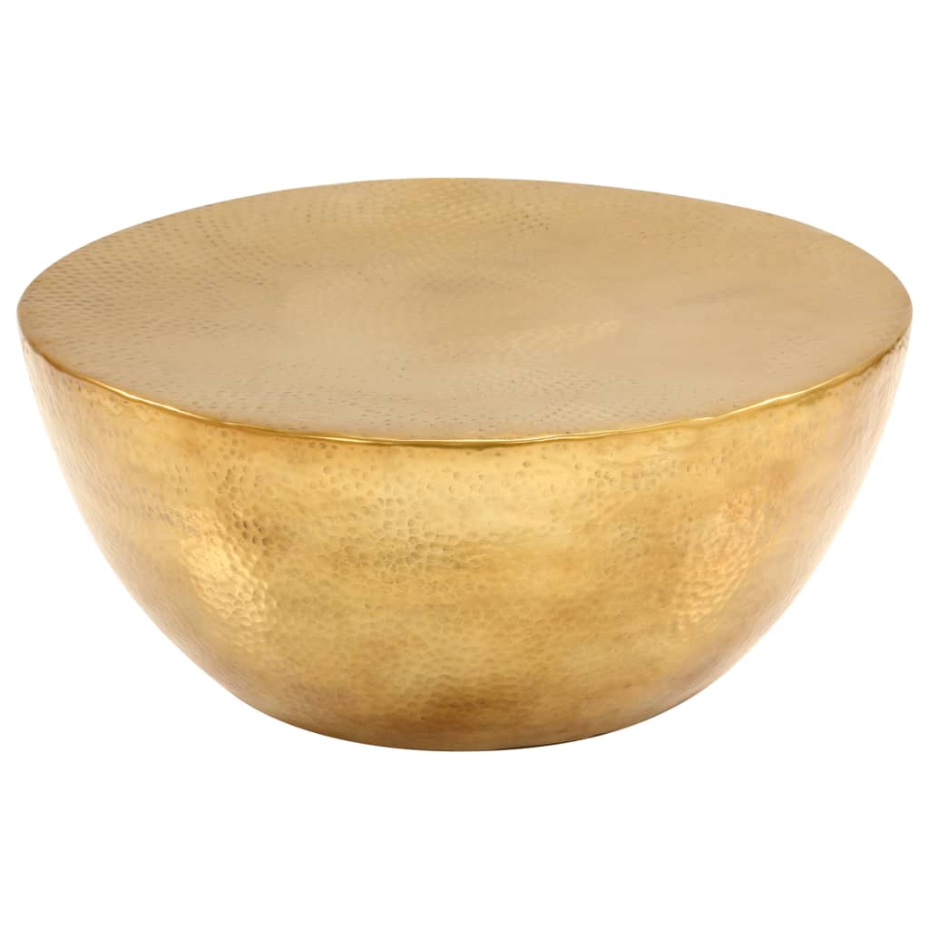 vidaXL Coffee table 70x30 cm hammered aluminium brass-coloured