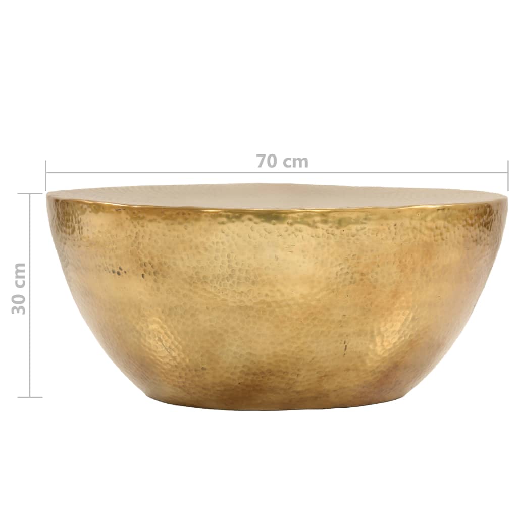 vidaXL Coffee table 70x30 cm hammered aluminium brass-coloured
