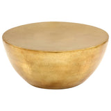 vidaXL Coffee table 70x30 cm hammered aluminium brass-coloured
