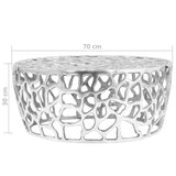 vidaXL Coffee Table 70x30 cm Cast Aluminum Silver-colored