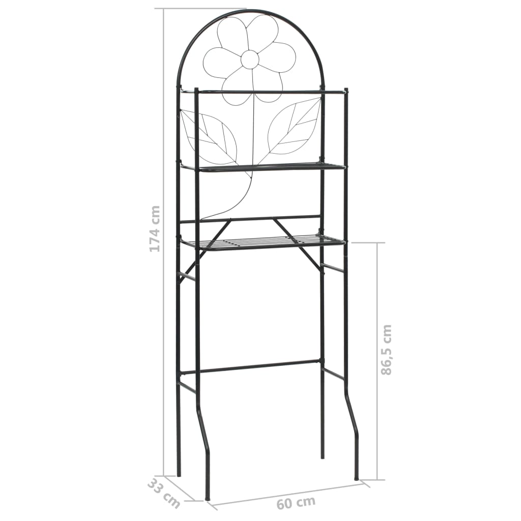 vidaXL Bathroom rack 60x33x174 cm black