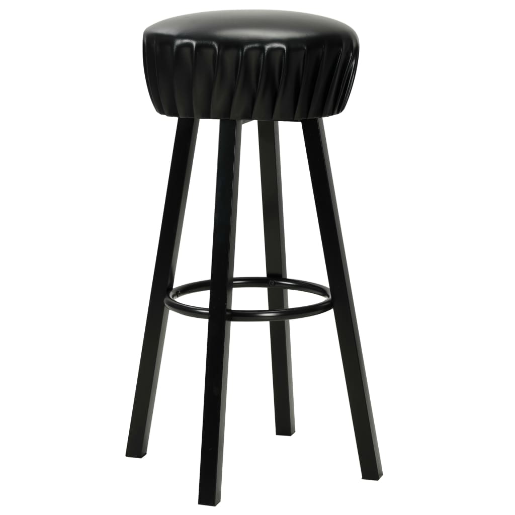 vidaXL Tabourets de bar 2 pcs similicuir noir