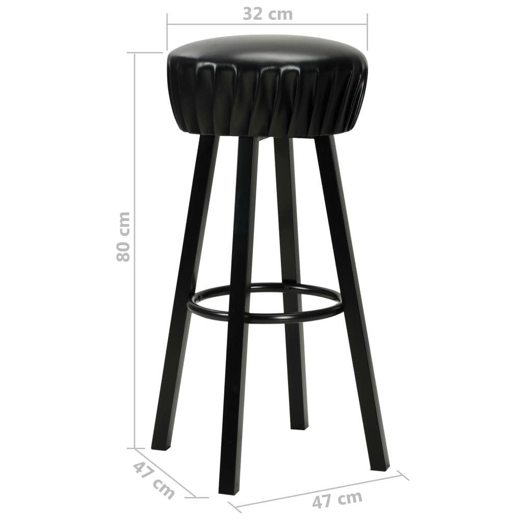 vidaXL Tabourets de bar 2 pcs similicuir noir