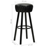 vidaXL Tabourets de bar 2 pcs similicuir noir