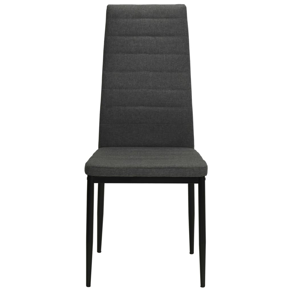 vidaXL Eetkamerstoelen 2 st stof donkergrijs
