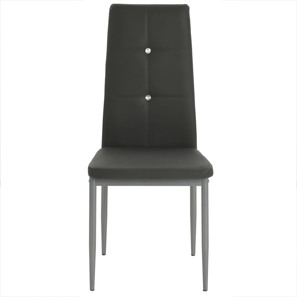 vidaXL Chaises de salle à manger 2 pcs similicuir gris