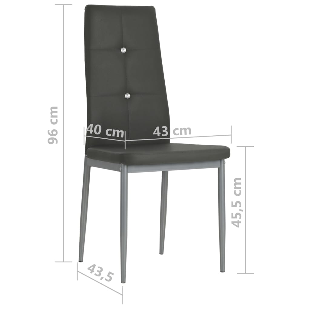 vidaXL Chaises de salle à manger 2 pcs similicuir gris