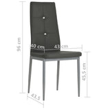 vidaXL Chaises de salle à manger 2 pcs similicuir gris