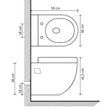 vidaXL Wall-Mounted Toilet Ceramic White