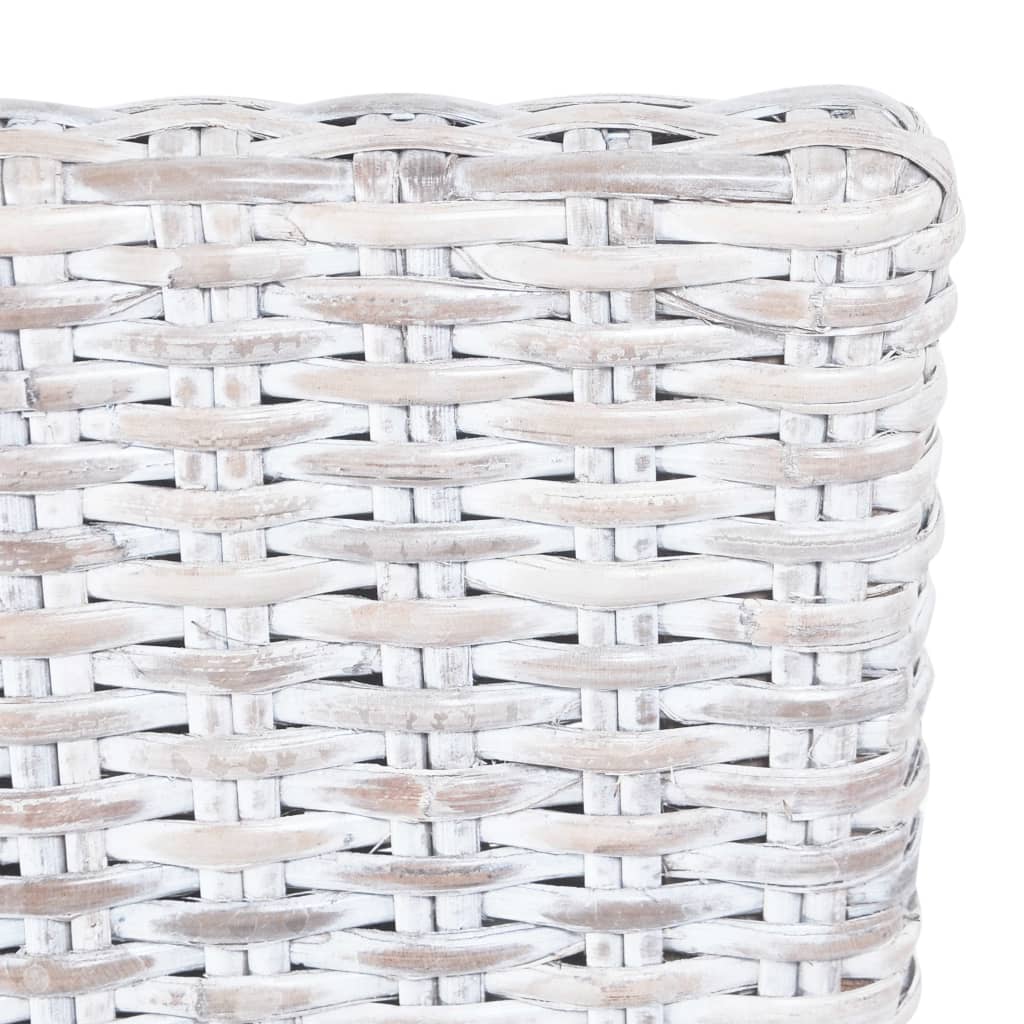 vidaXL Eetkamerstoelen 2 st kubu rattan en mahoniehout lichtbruin