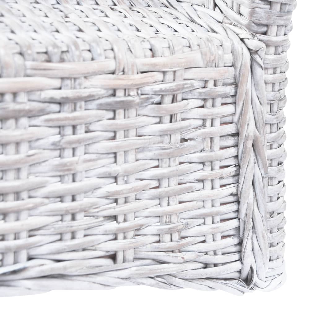 vidaXL Eetkamerstoelen 2 st kubu rattan en mahoniehout lichtbruin