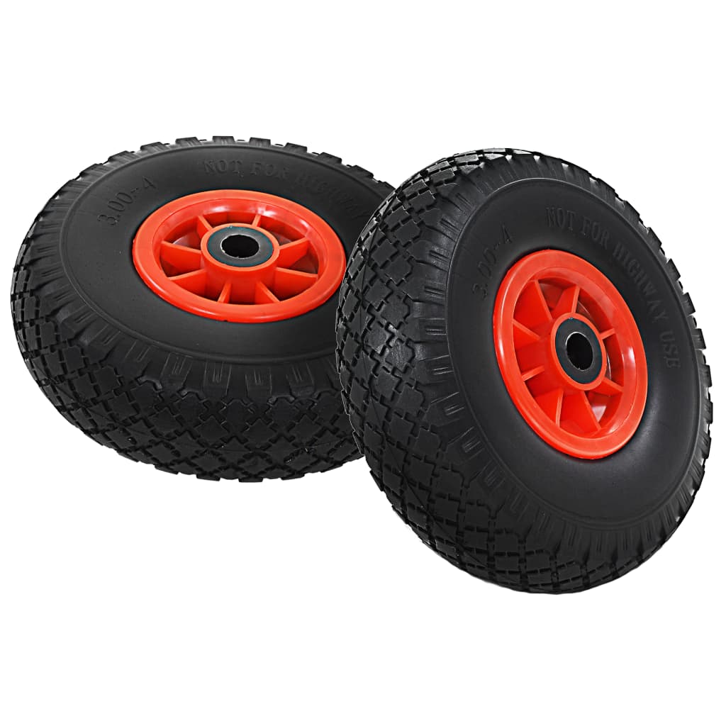 vidaXL Sack Truck Wheels 3.00-4 (260x85) Solid PU 2 pcs