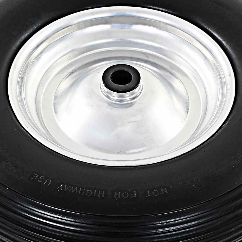 vidaXL Wheelbarrow Wheel with Axle 4.00-8 390 mm Solid PU