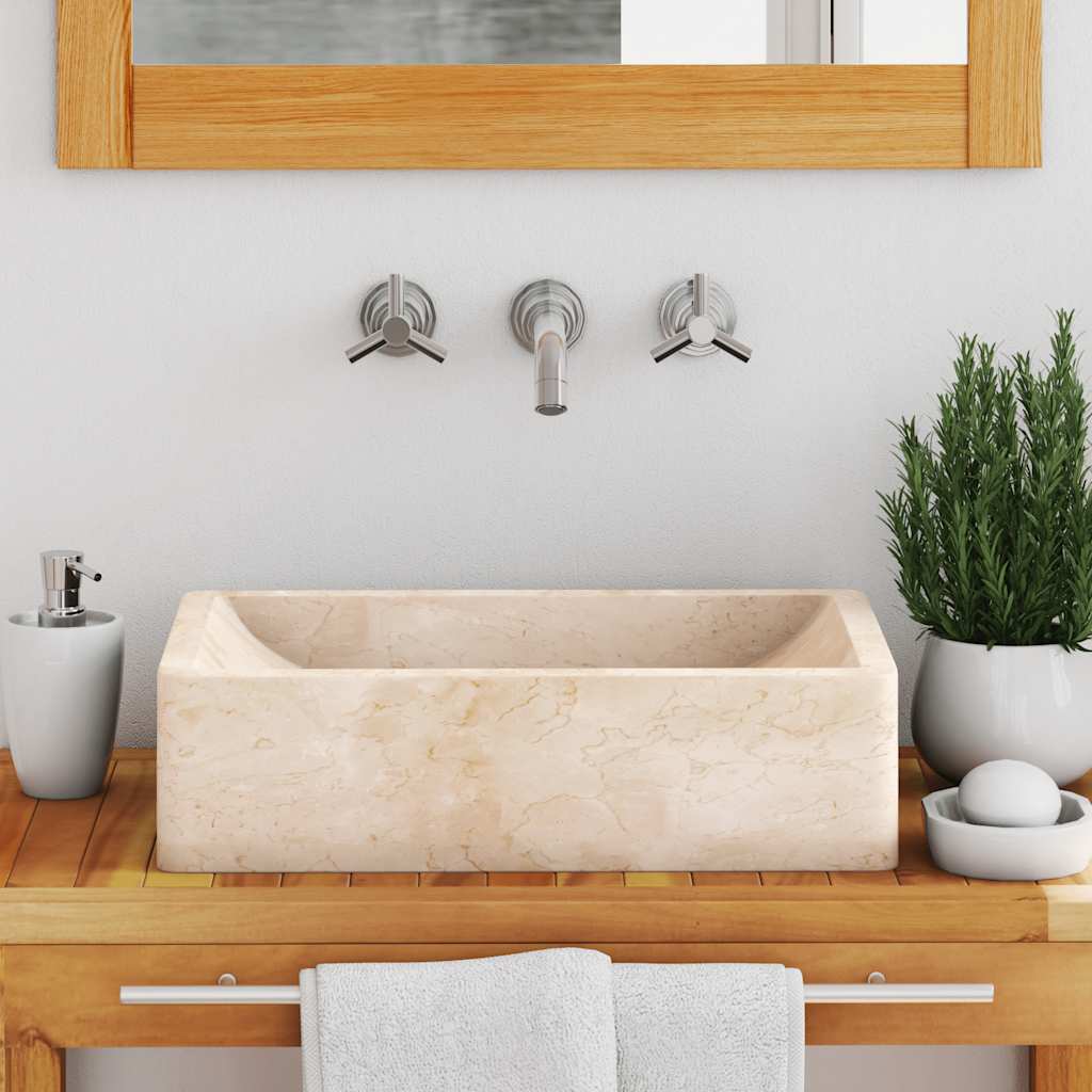 vidaXL Sink 45x30x12 cm Marble High-Gloss Black